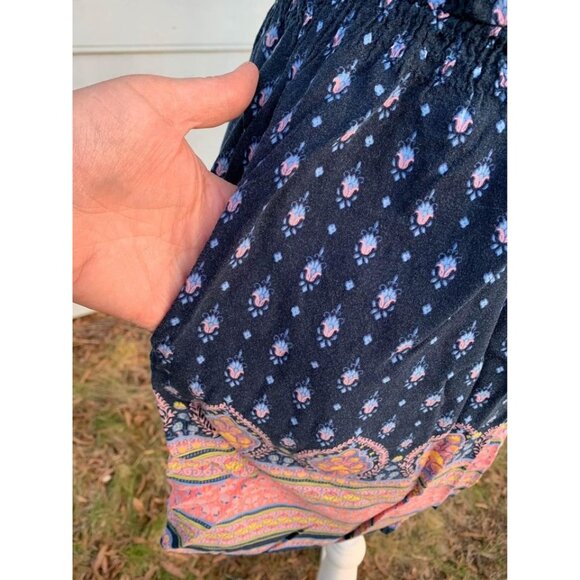 Mossimo Dress Fit and Flare Juniors Size Medium Blue Pink Casual G2 - Picture 4 of 6